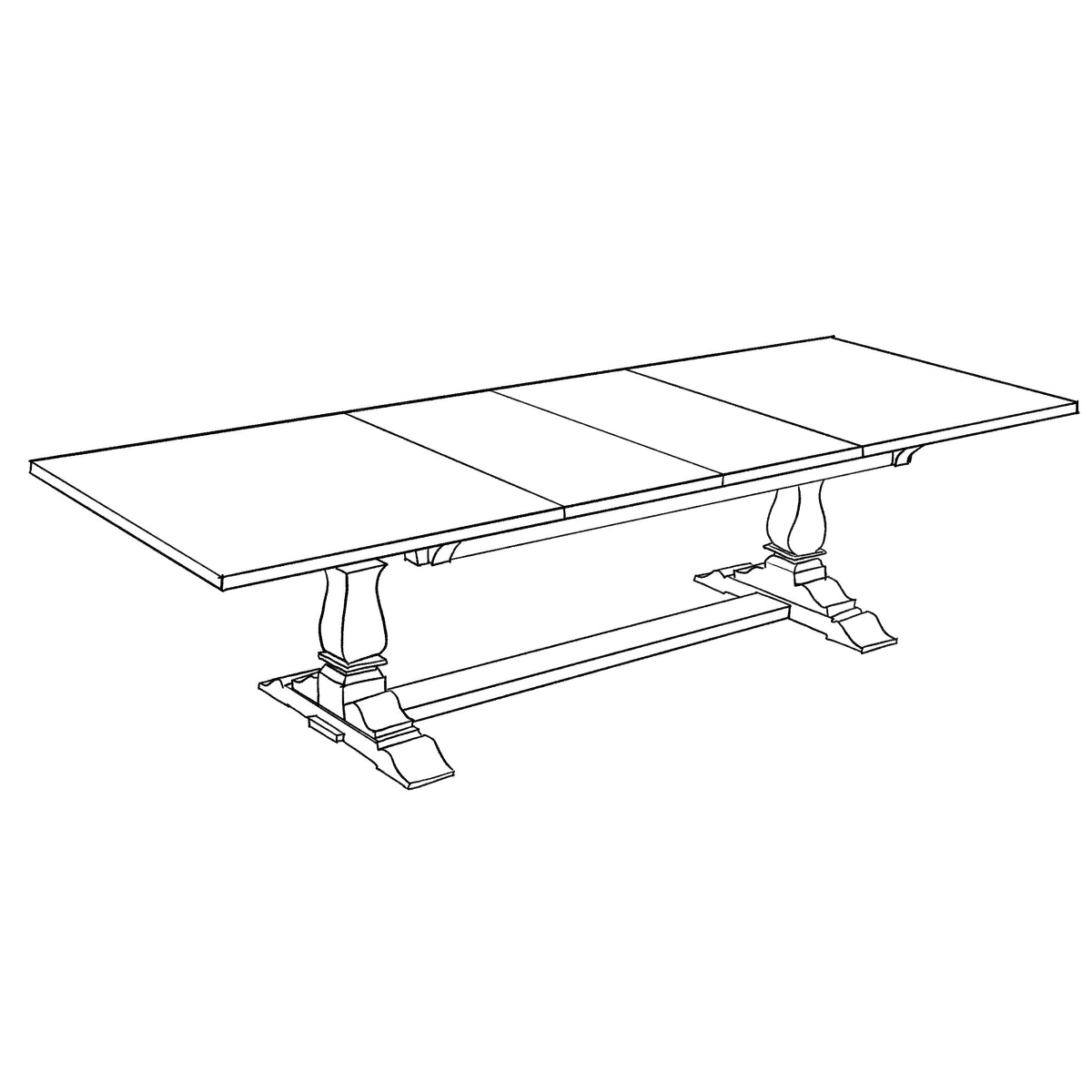 Shack DEAUVILLE Dining Table line drawing outline