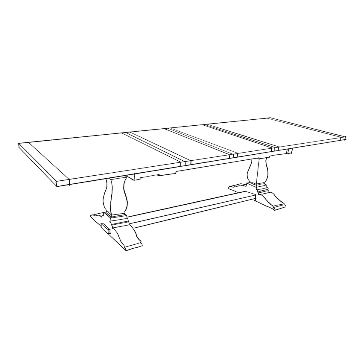 SHACK Hamptons Dining Table line drawing outline