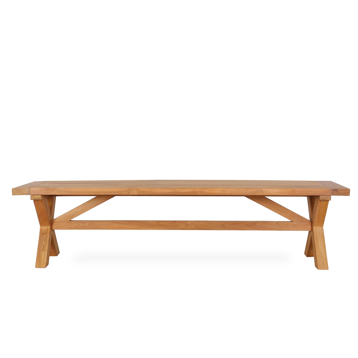 Mandalay Cross Leg Bench 210cm - Teak