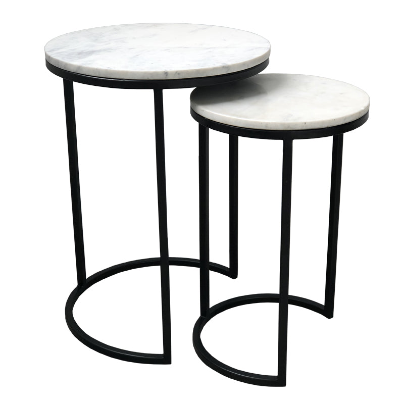 Como Marble Side Table Nest - Black
