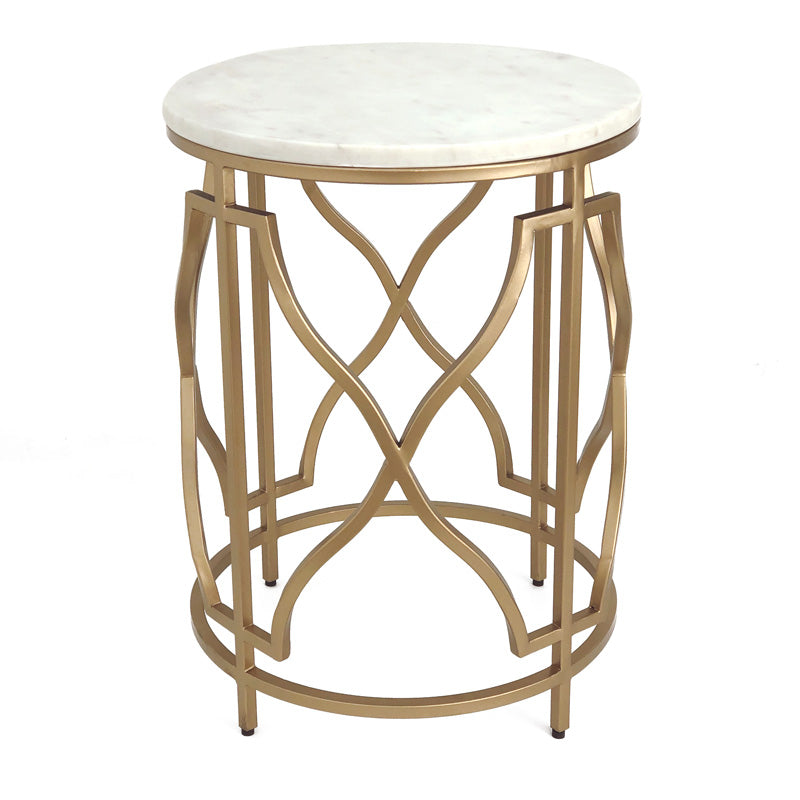 Melrose Marble Side Table - Gold