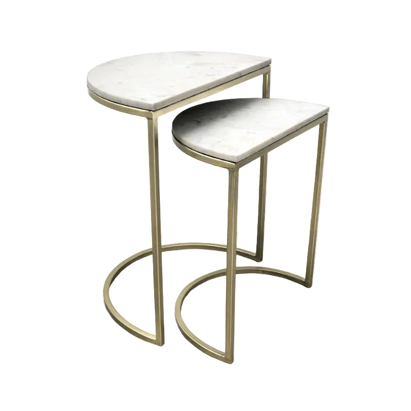 Como Half Moon Side Table Nest - Brass