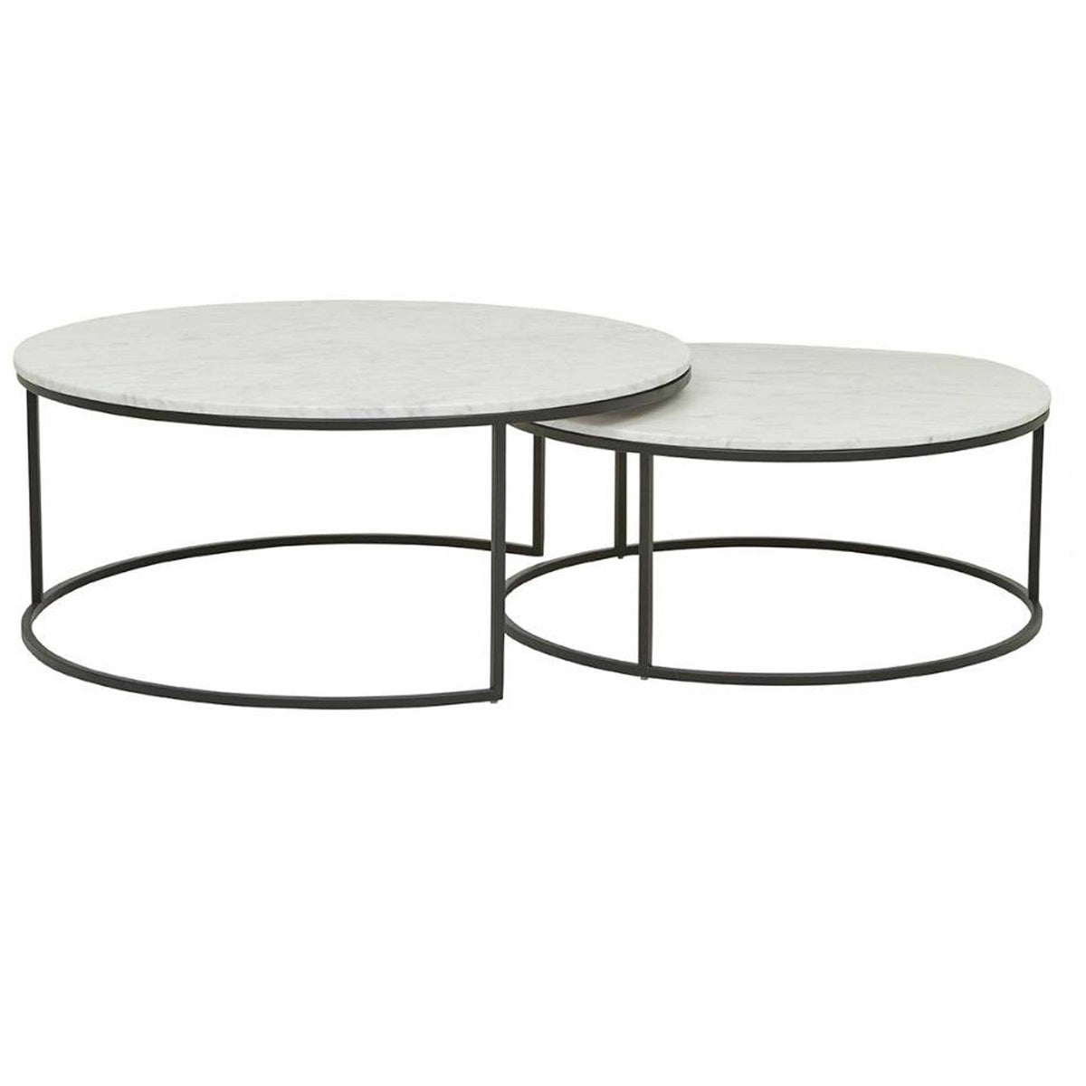 Como Marble Coffee Table Nest 90cm - Black