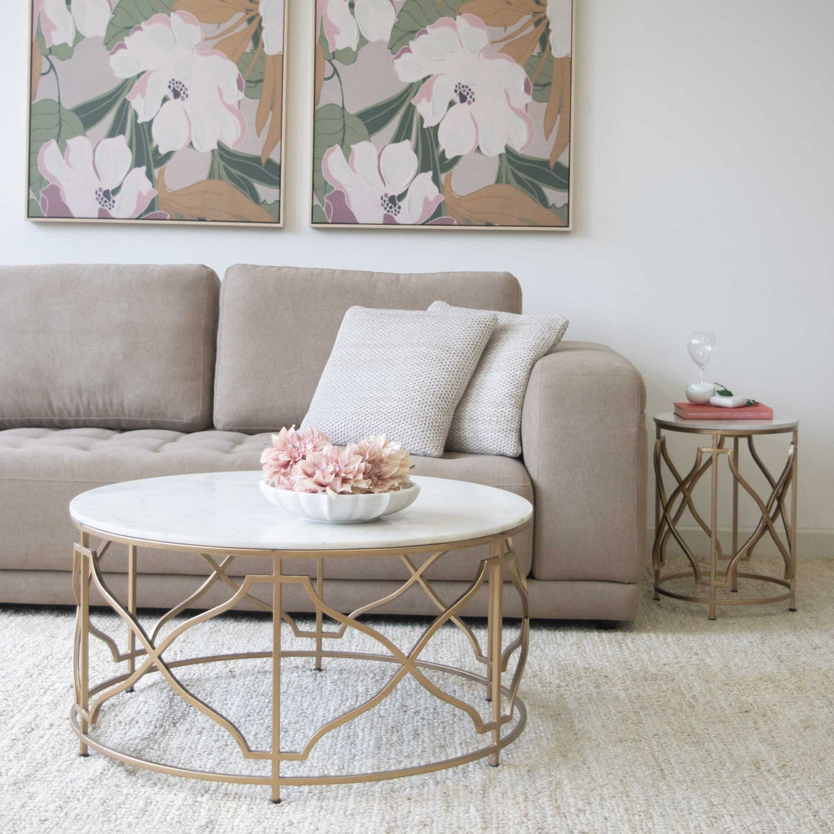 Melrose Marble Coffee Table - Gold