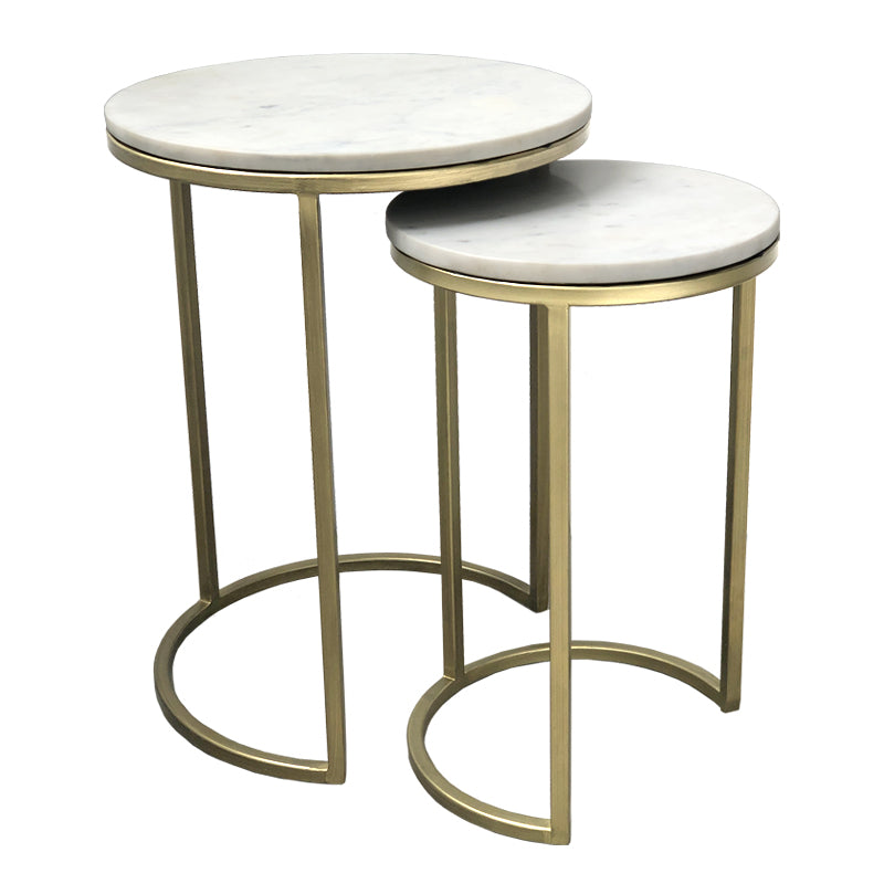 Como Marble Side Table Nest - Brass