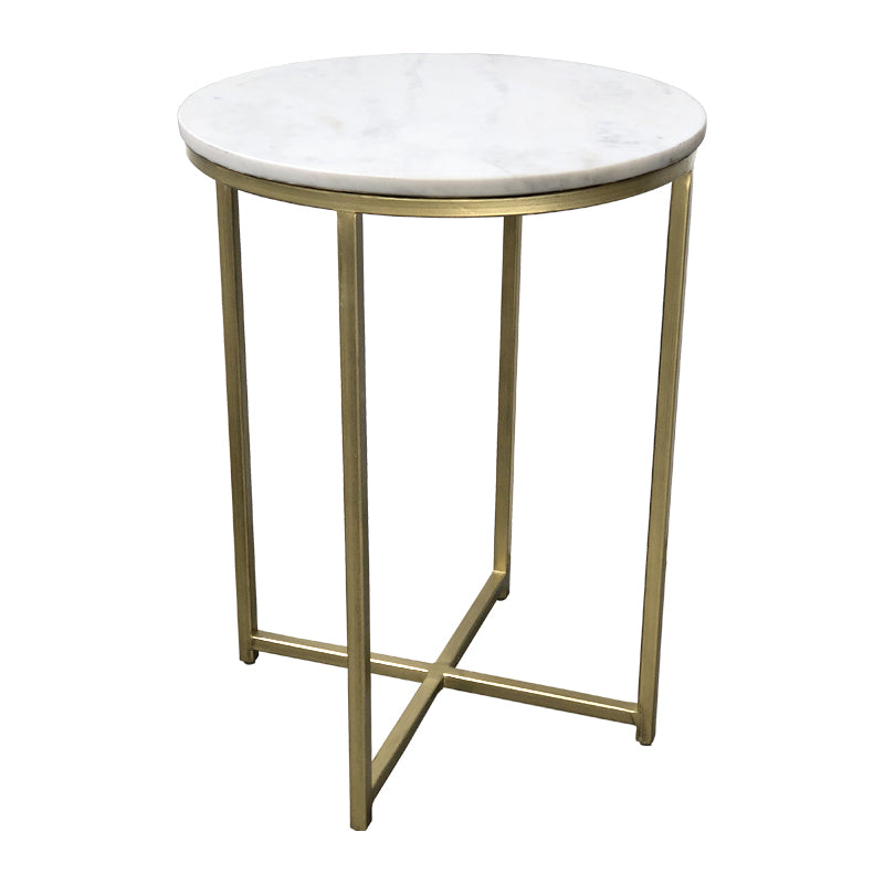 Ella Marble Side Table - Brass