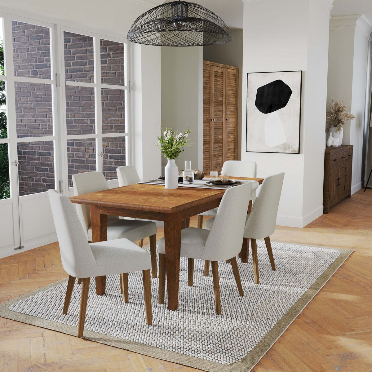 Brittany Dining Table 150cm - Mango Wood Parquetry