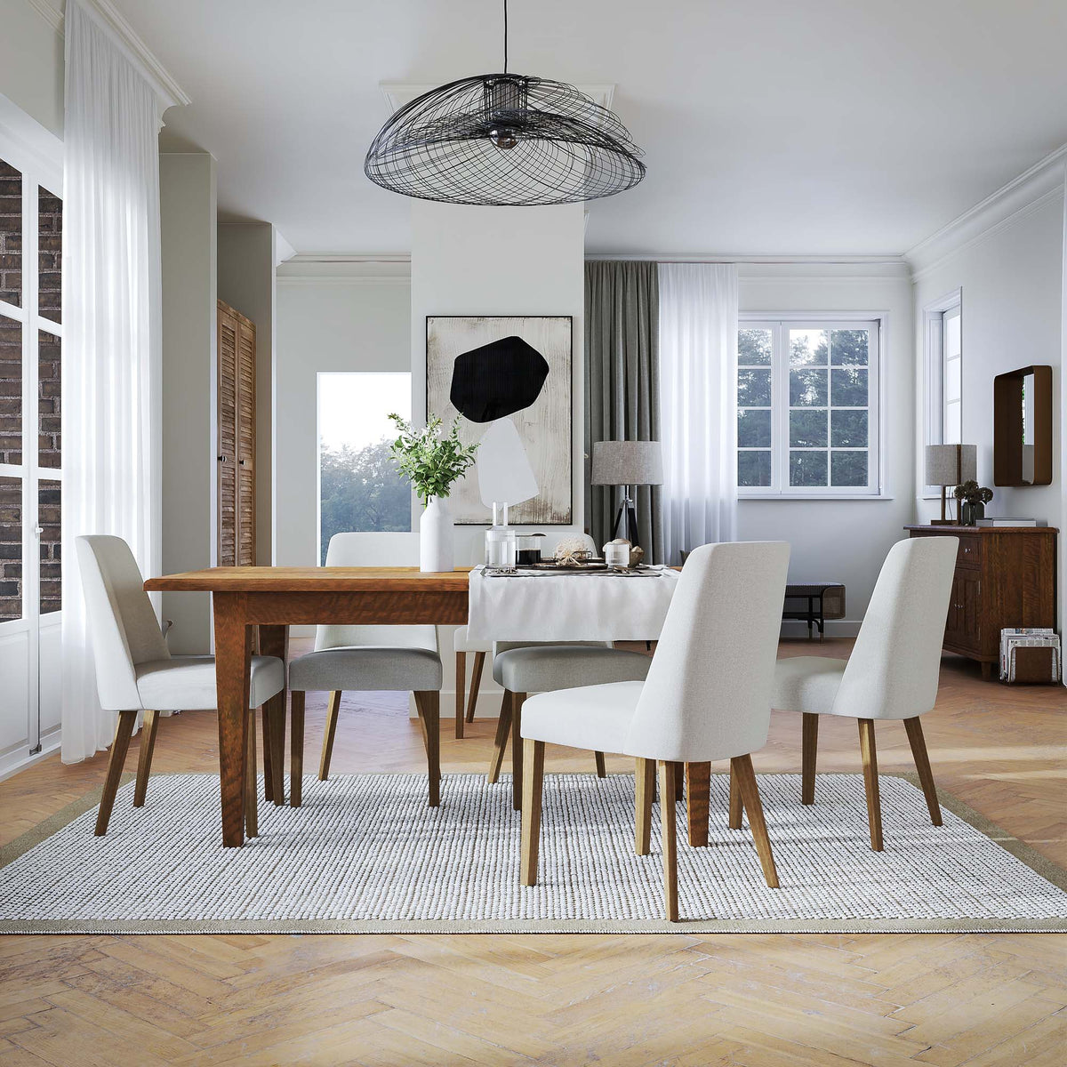 Brittany Dining Table 220cm - Mango Wood Parquetry