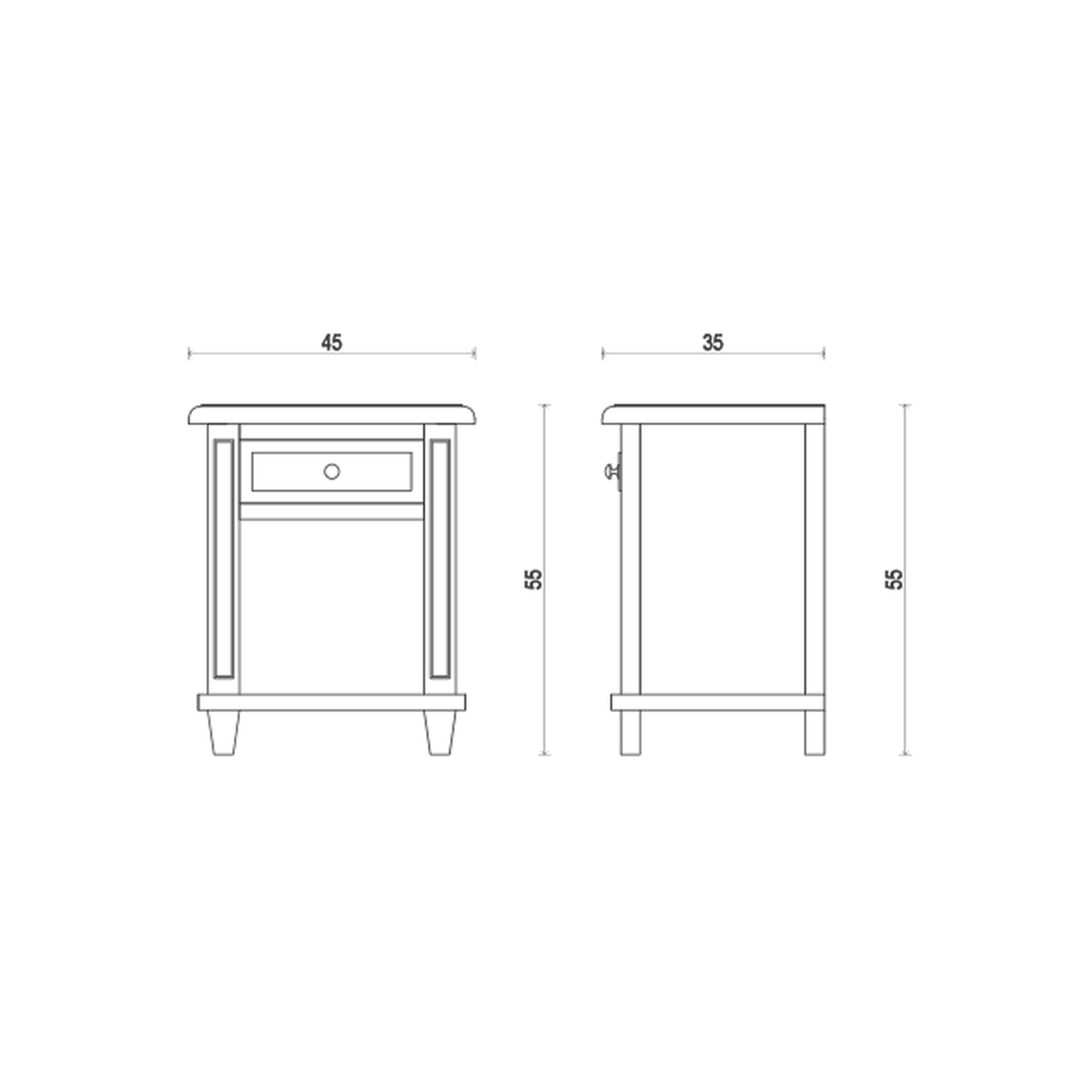 Brittany Open Bedside Table - Mango Wood