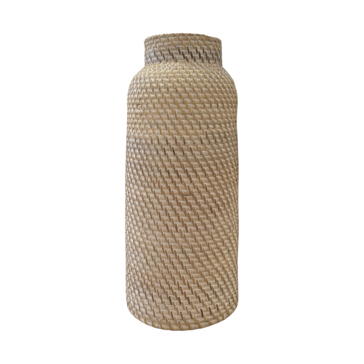 Bahama Rattan Tall Vase 40cm - White