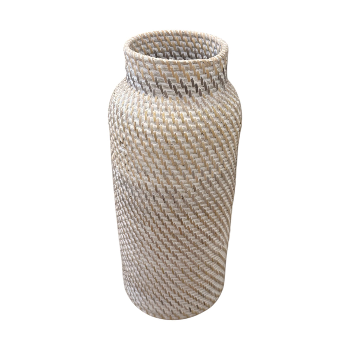 Bahama Rattan Tall Vase 40cm - White