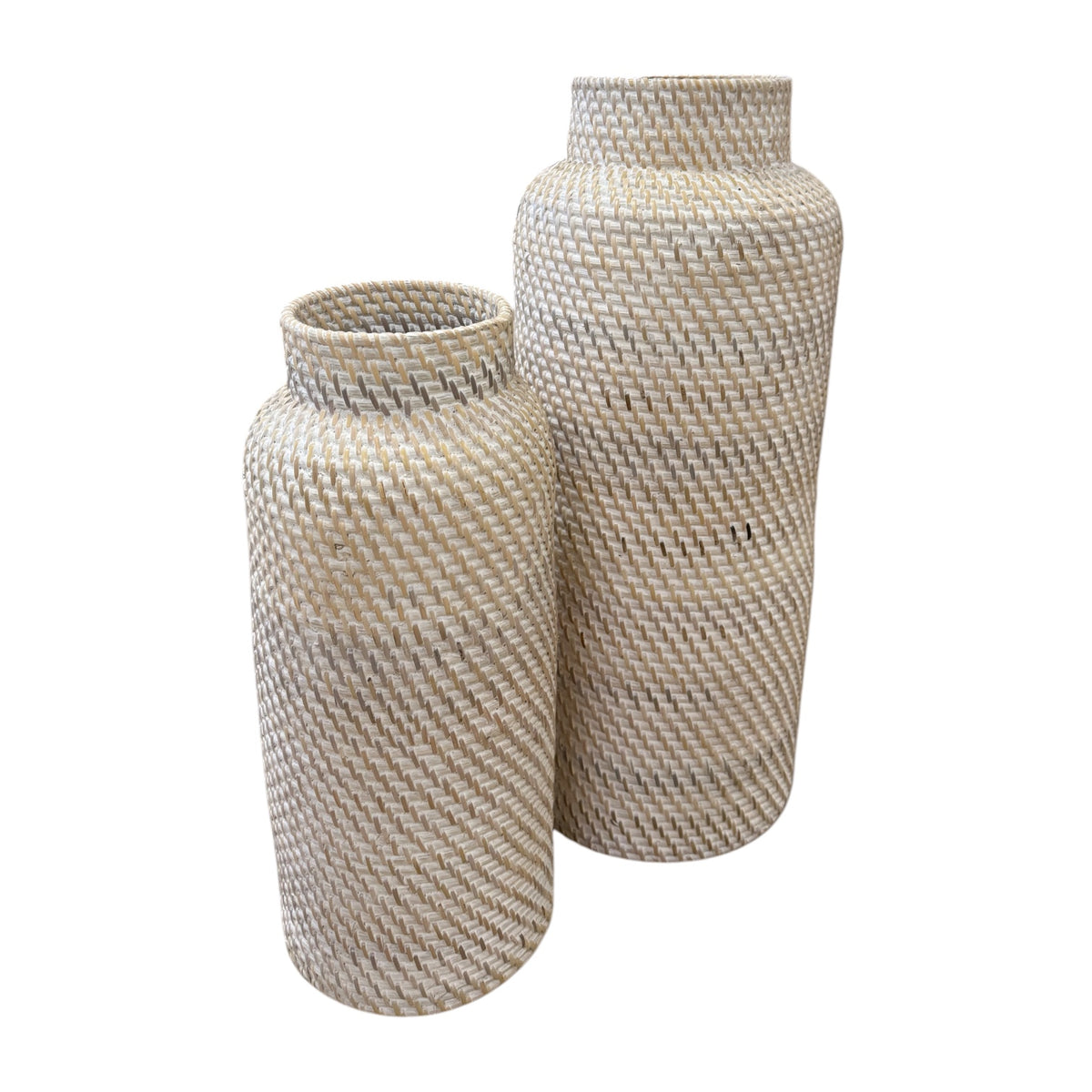 Bahama Rattan Tall Vase 40cm - White