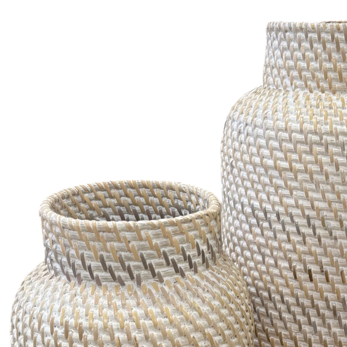 Bahama Rattan Tall Vase 40cm - White