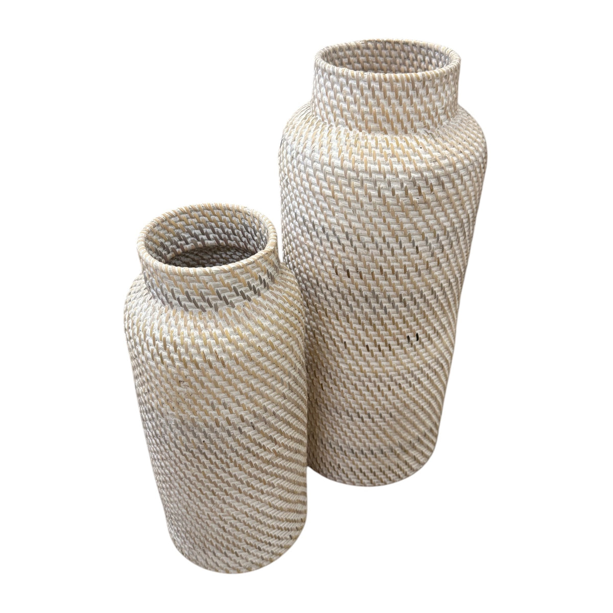 Bahama Rattan Tall Vase 40cm - White