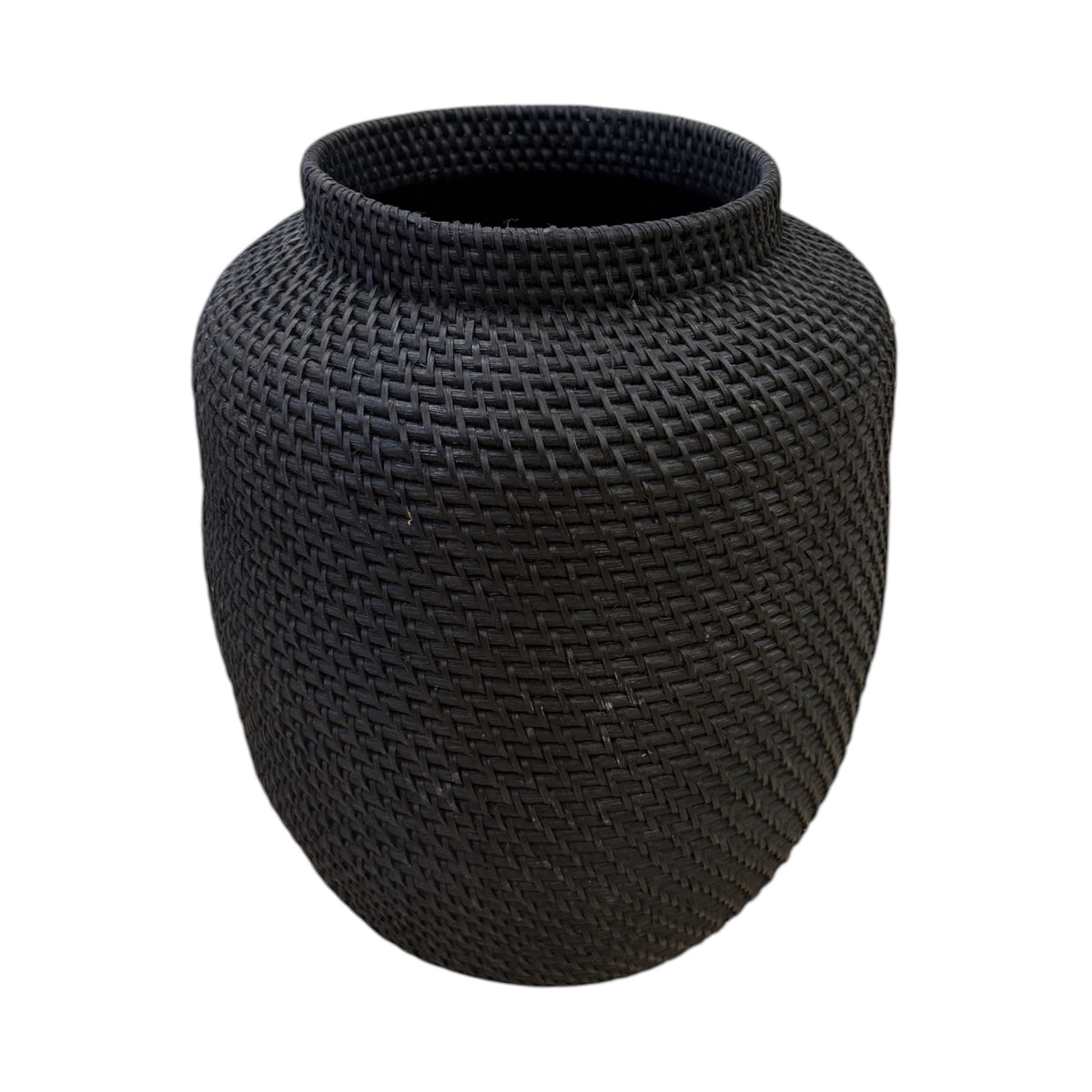 Bahama Rattan Urn - Black