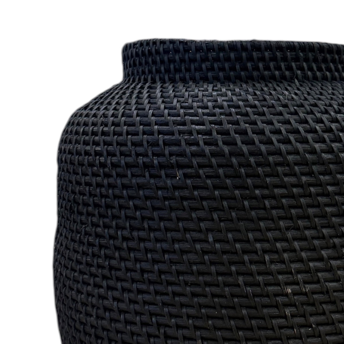 Bahama Rattan Urn - Black