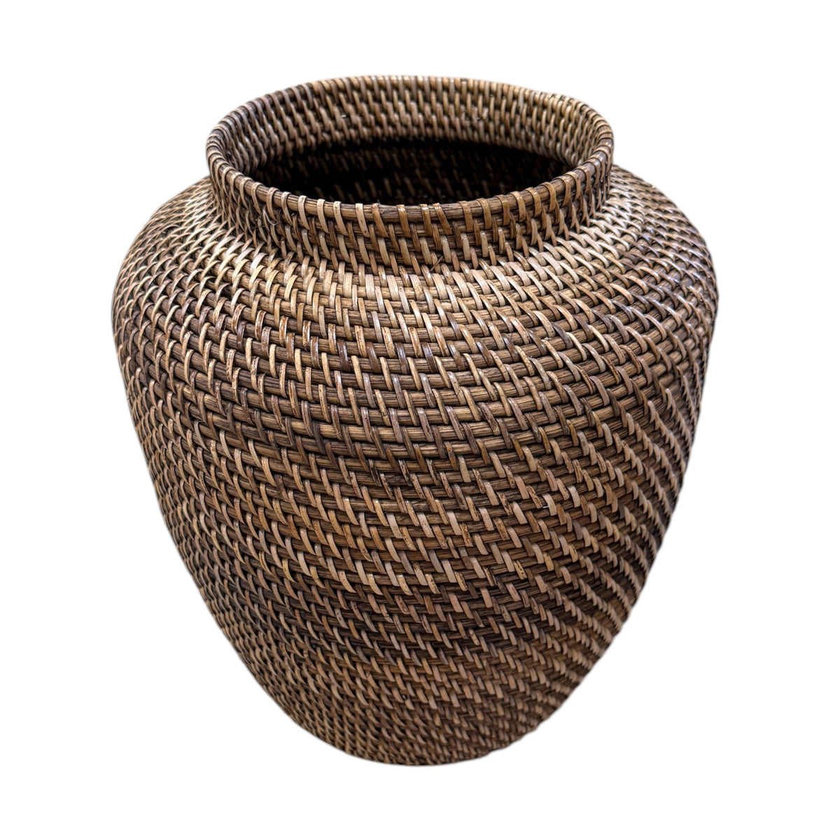 Bahama Rattan Urn - Brown