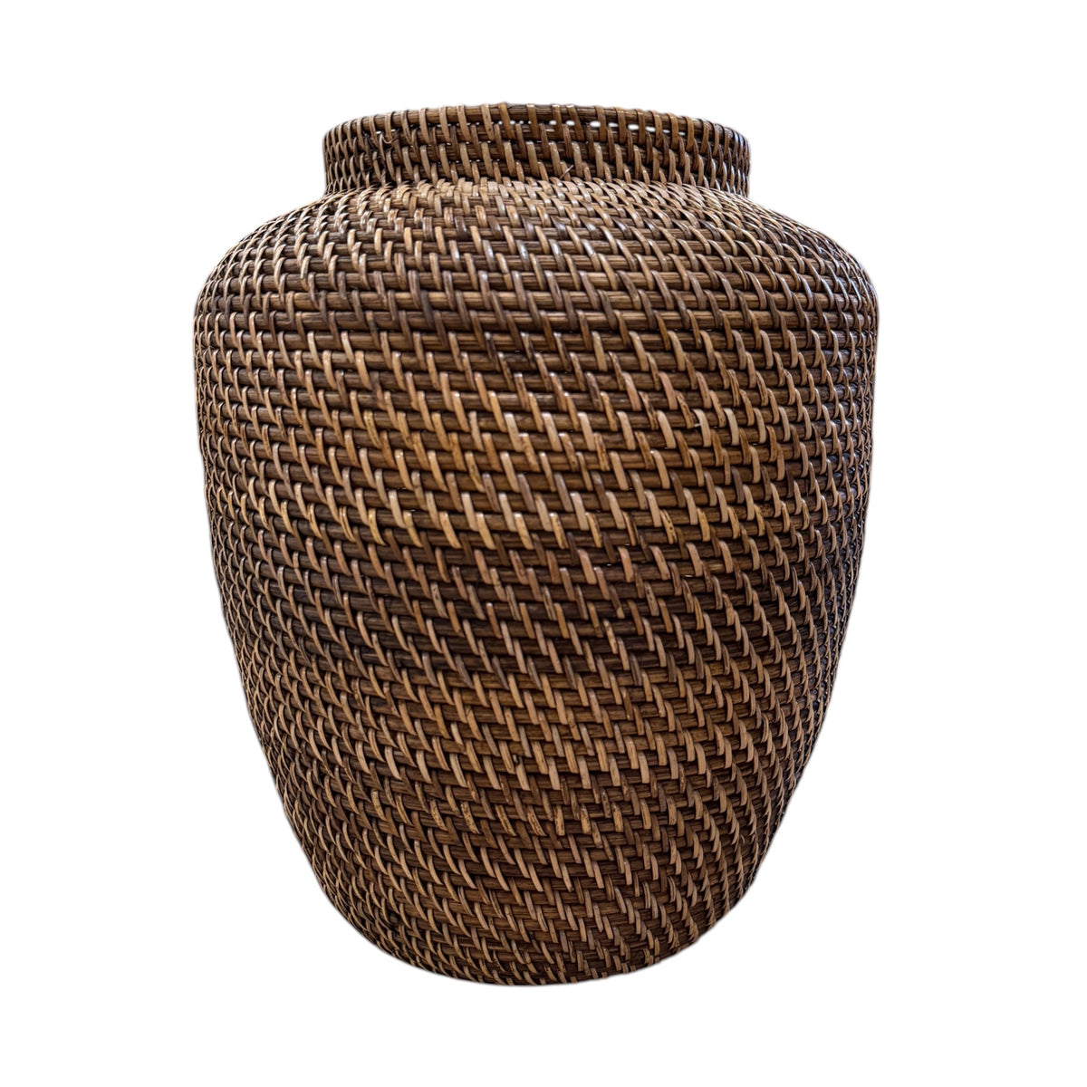 Bahama Rattan Urn - Brown