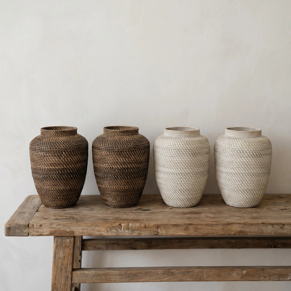 Bahama Rattan Urn - Brown