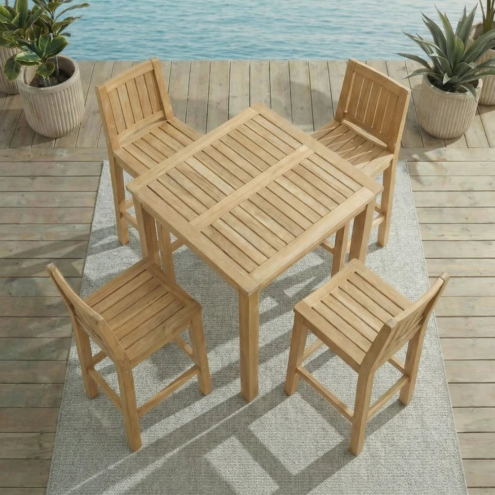 Balmoral Outdoor Square Bar Table 100cm - Teak