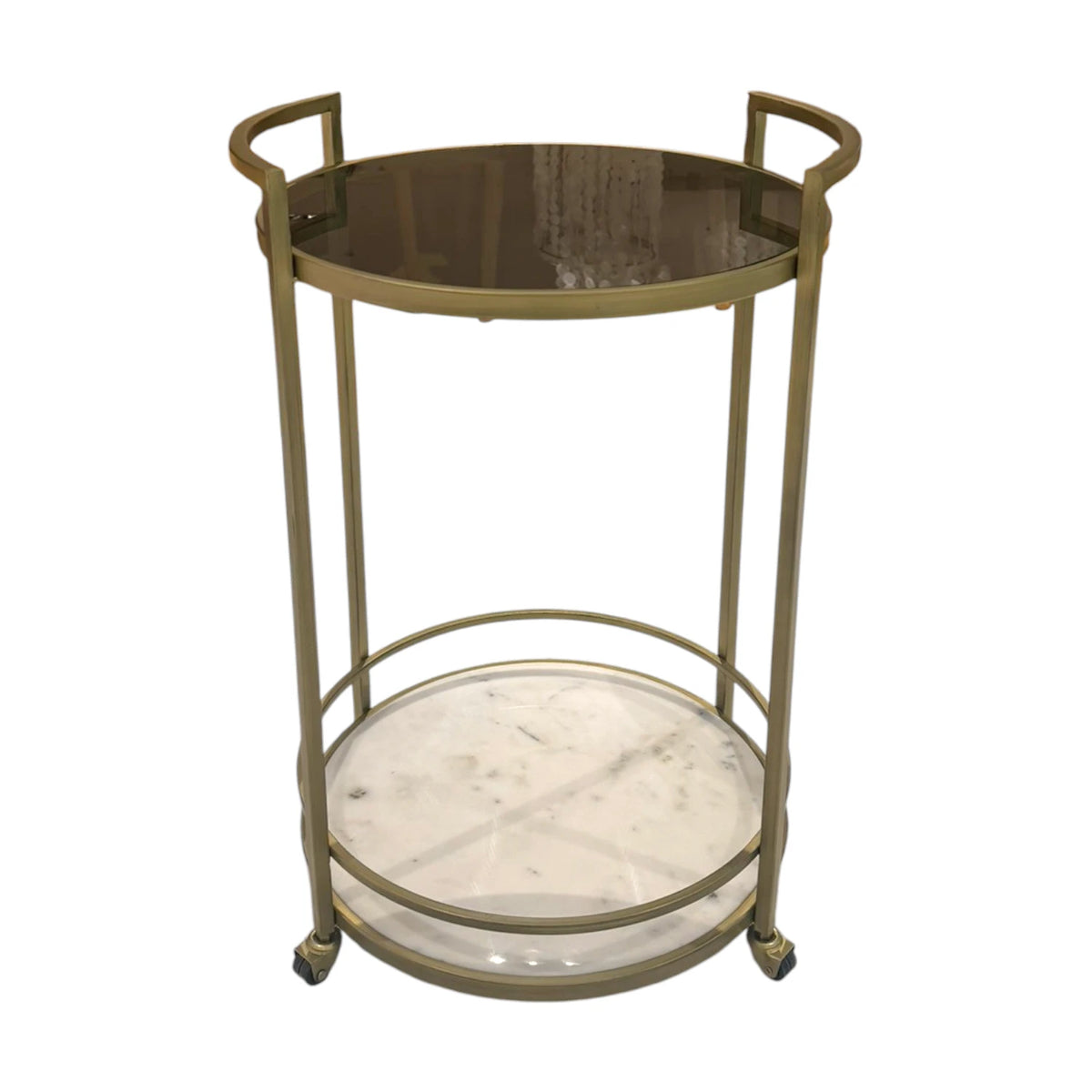 Round Glass Bar Cart