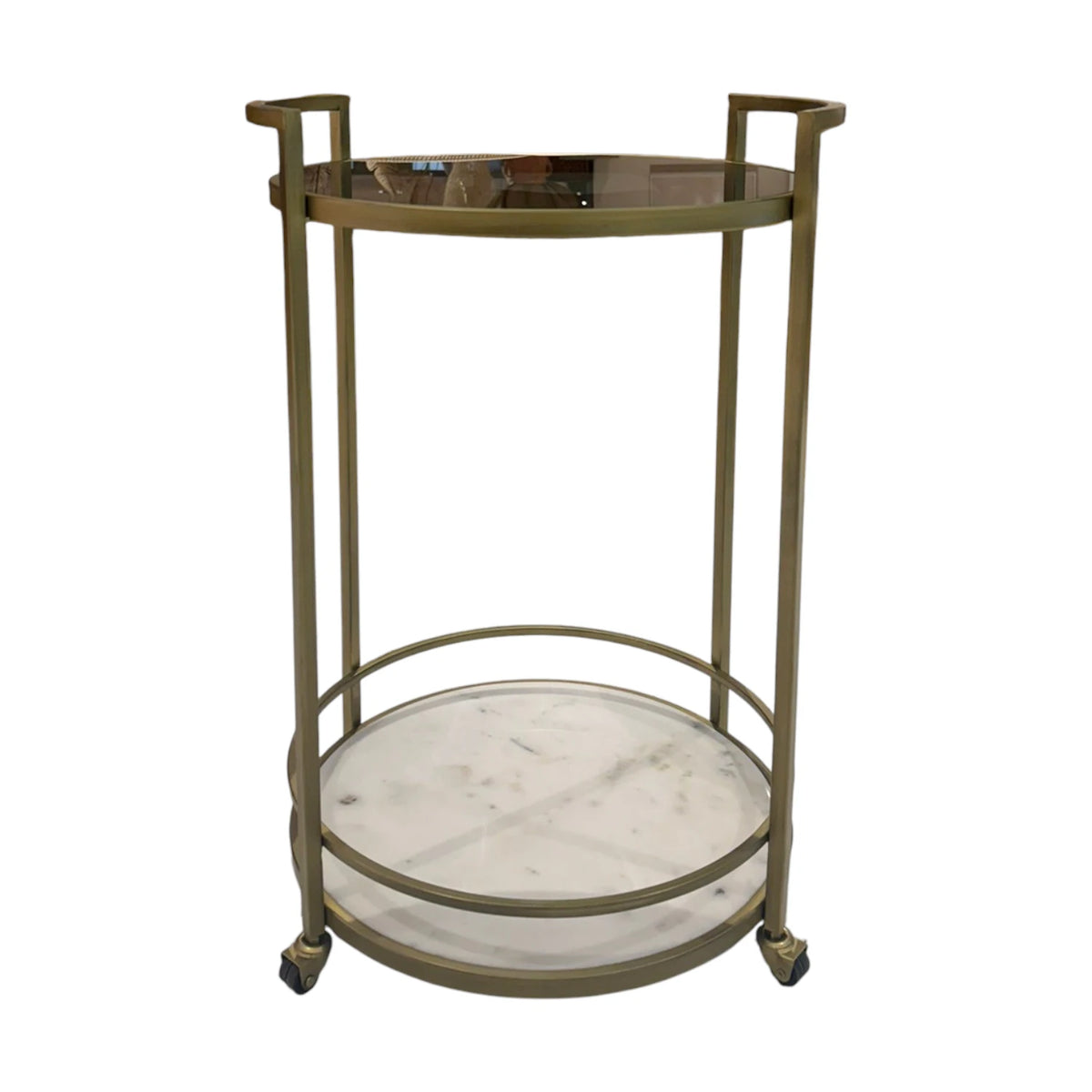 Round Glass Bar Cart