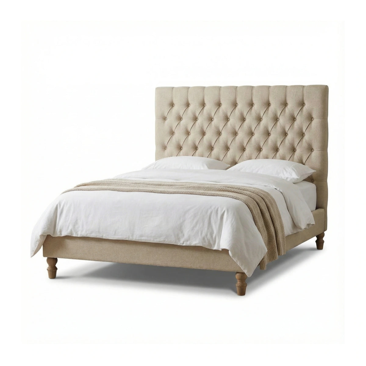 Valentina Queen Bed Frame - Linen