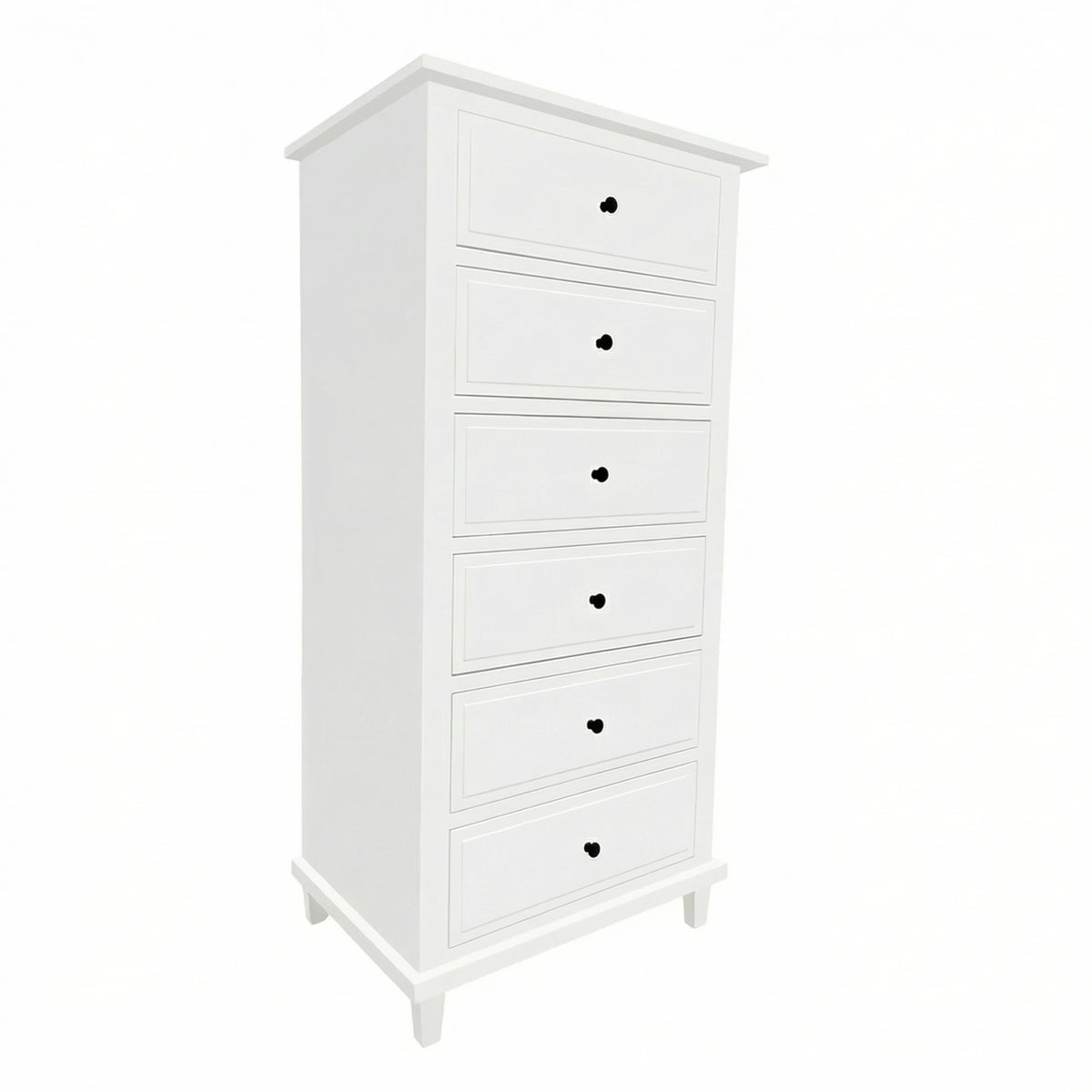 Hamptons 6 Drawer Tall Chest - White