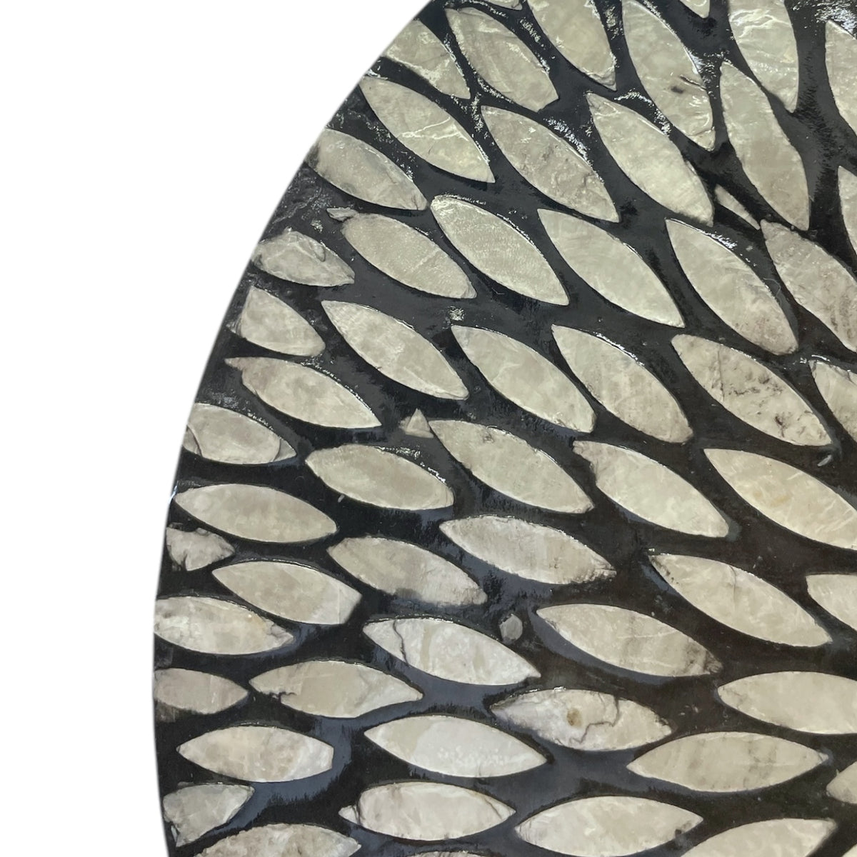 Capiz Placemat - Black Floral