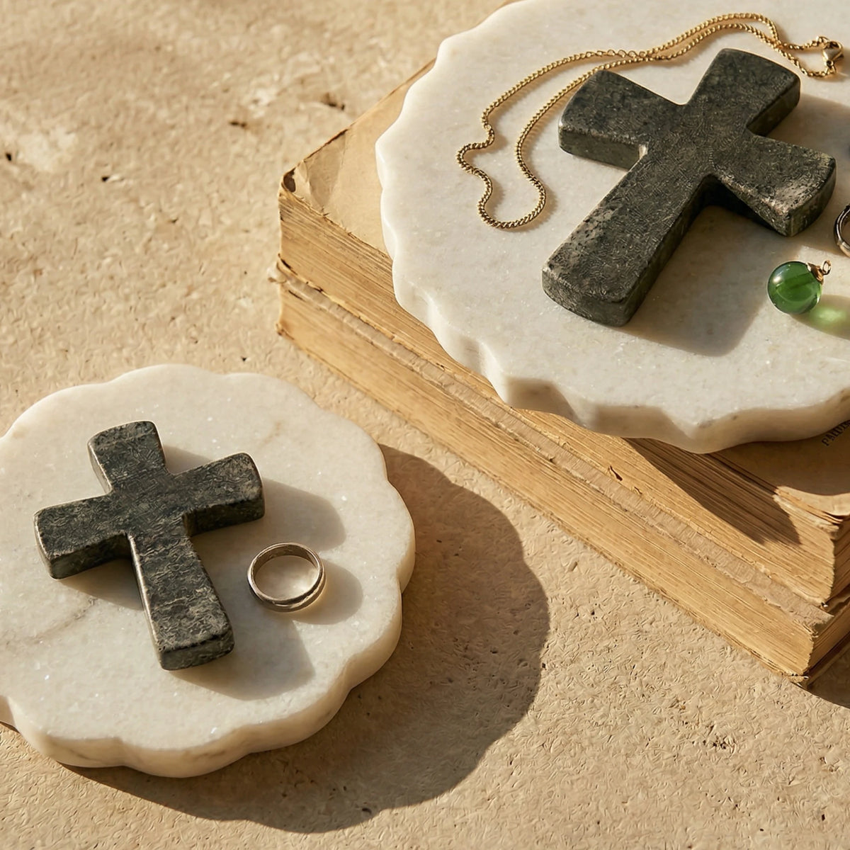 Black Marble Latin Cross - Small