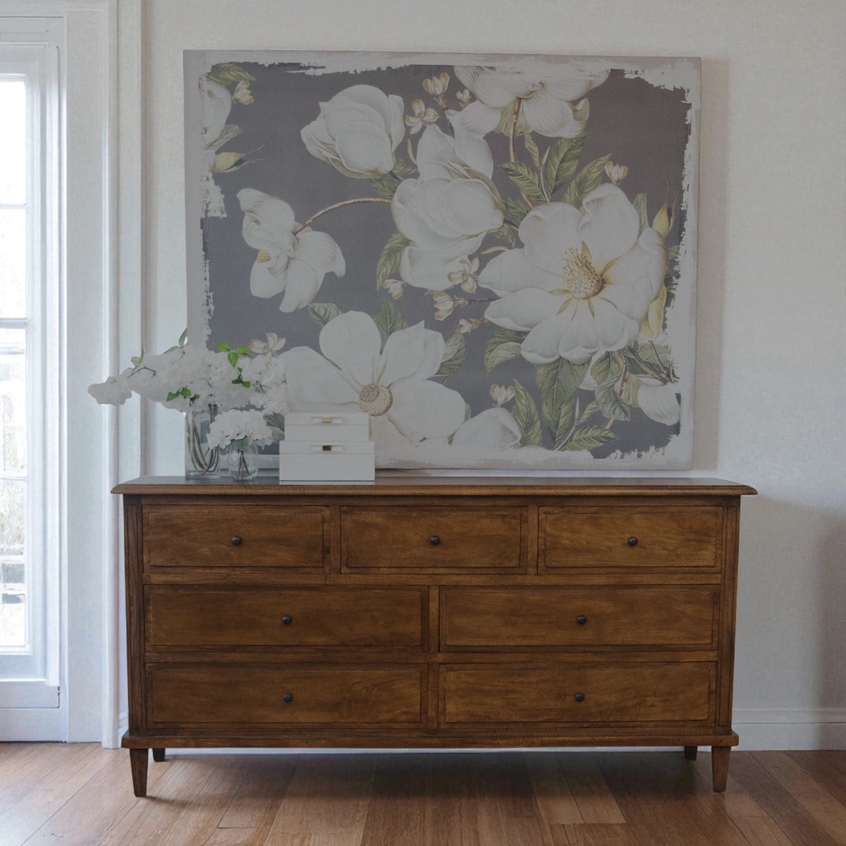 Brittany 7 Drawer Chest 50cm Deep - Mango Wood