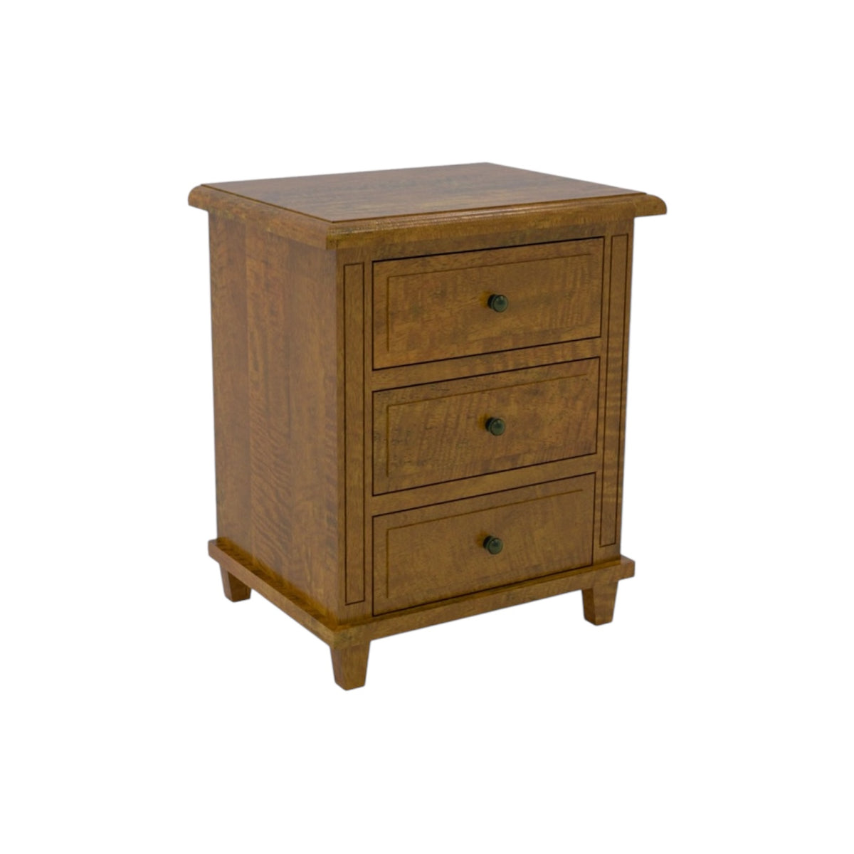 Brittany 3 Drawer Bedside Table - Mango Wood