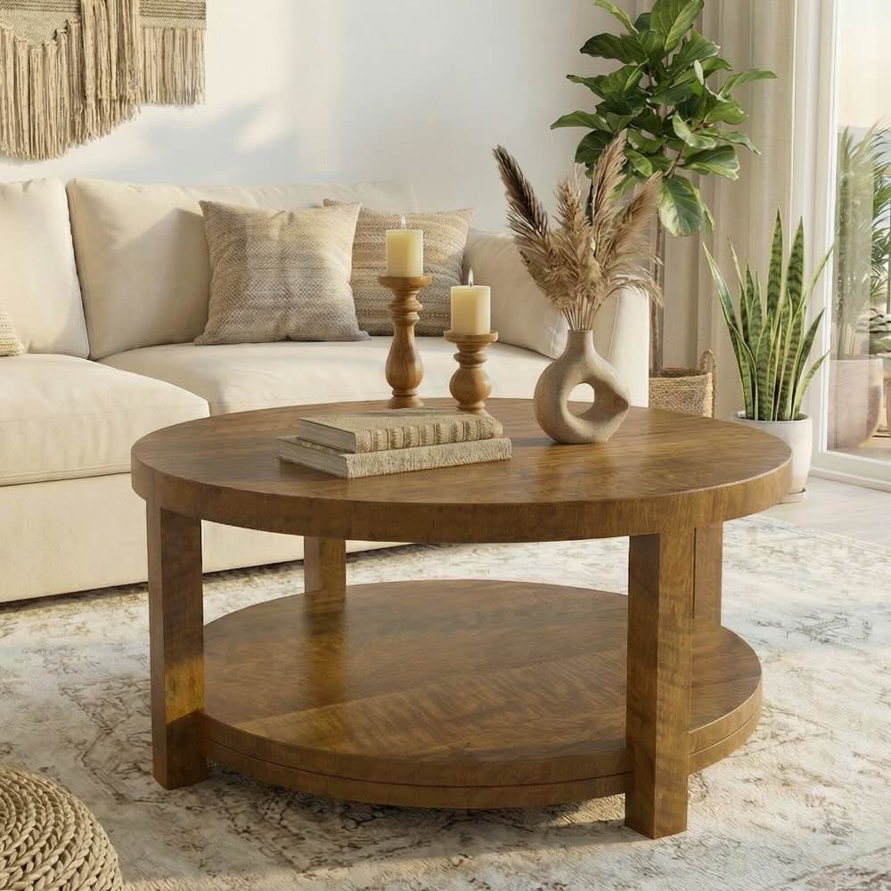 Brittany Round Coffee Table 90cm - Mango Wood