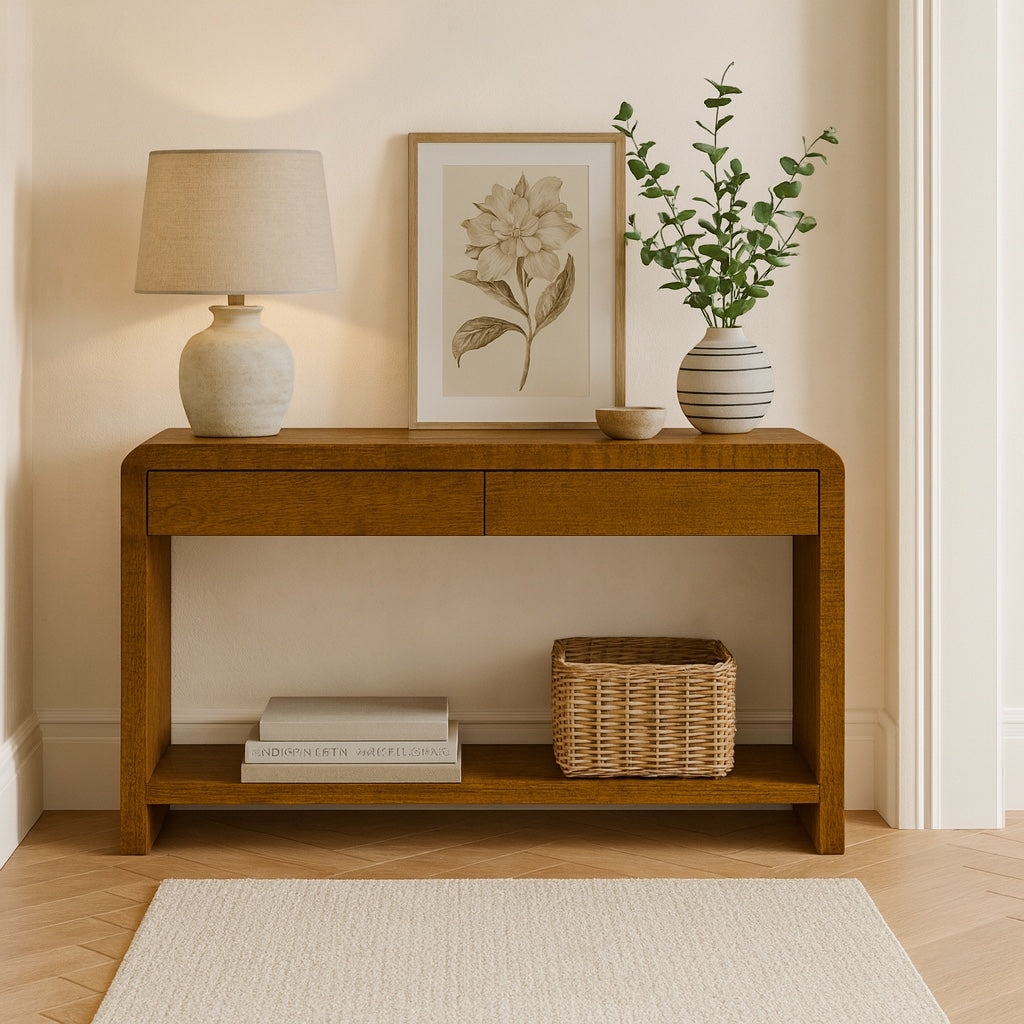 California Console 120cm with Shelf - Mango Wood
