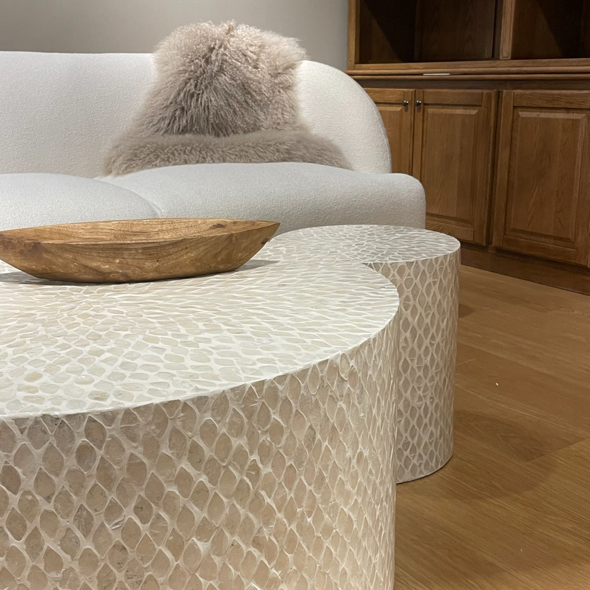 Capiz Drum Side Table - Casablanca