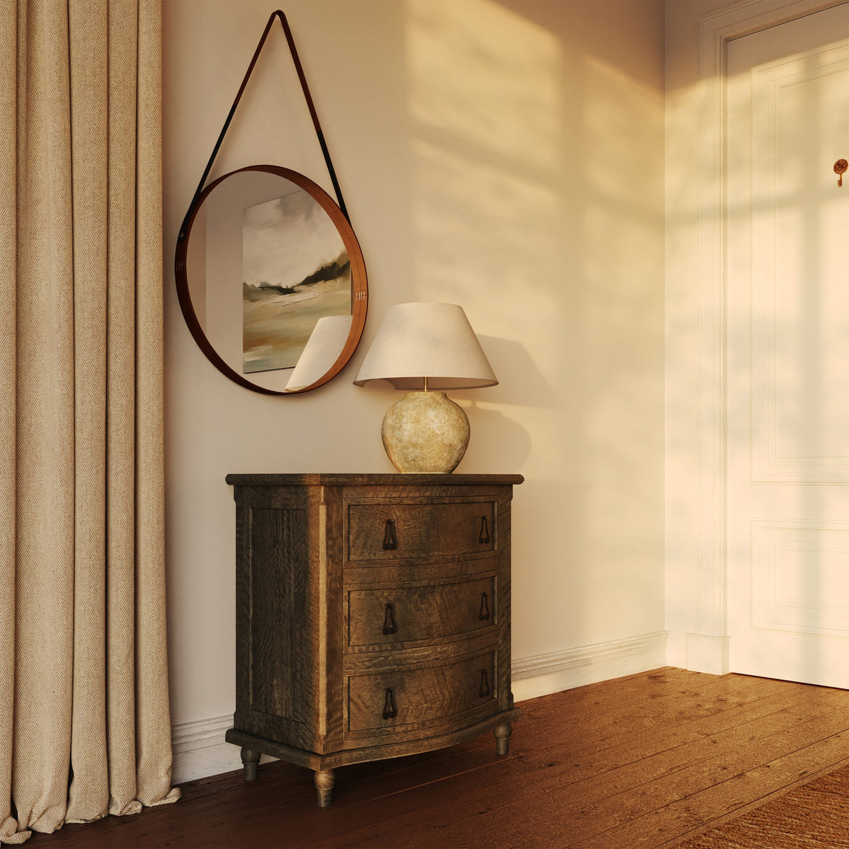 Chateau 3 Drawer Chest - Mango Wood