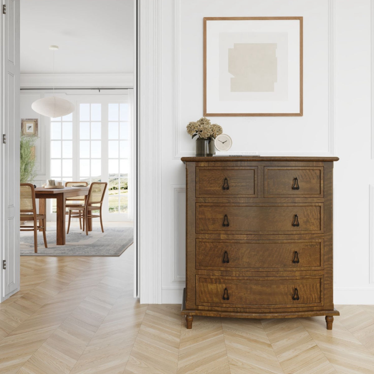Chateau 5 Drawer Chest - Mango Wood