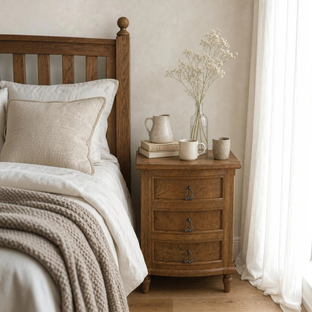Chateau Bedside Table - Mango Wood