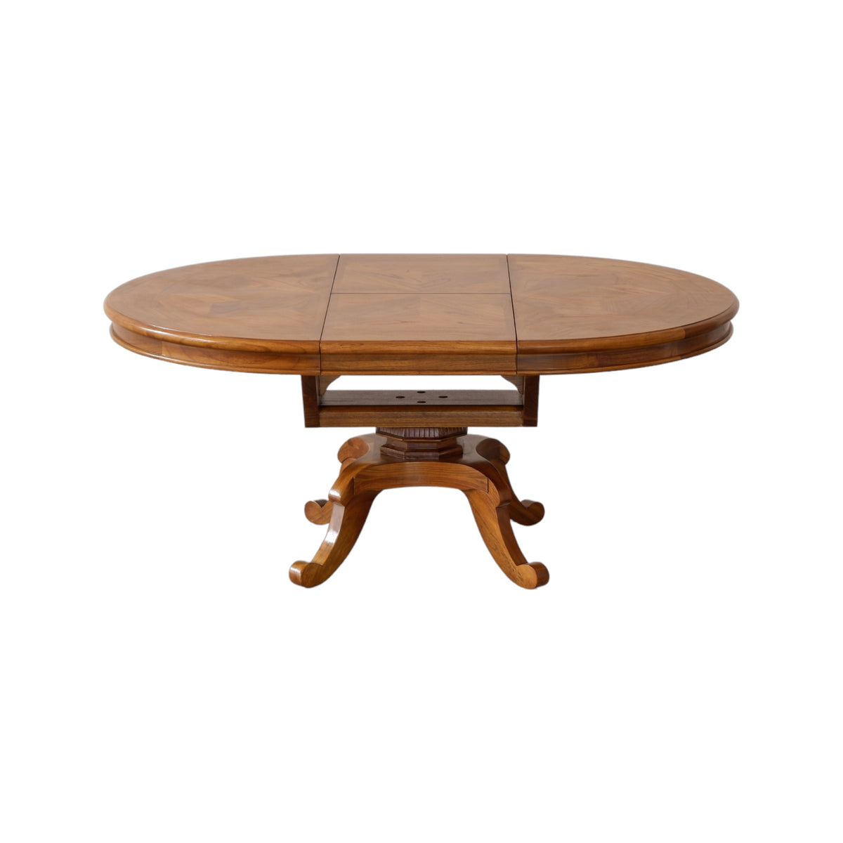 Chateau Round Extension Dining Table 125-175cm - Toffee Parquetry