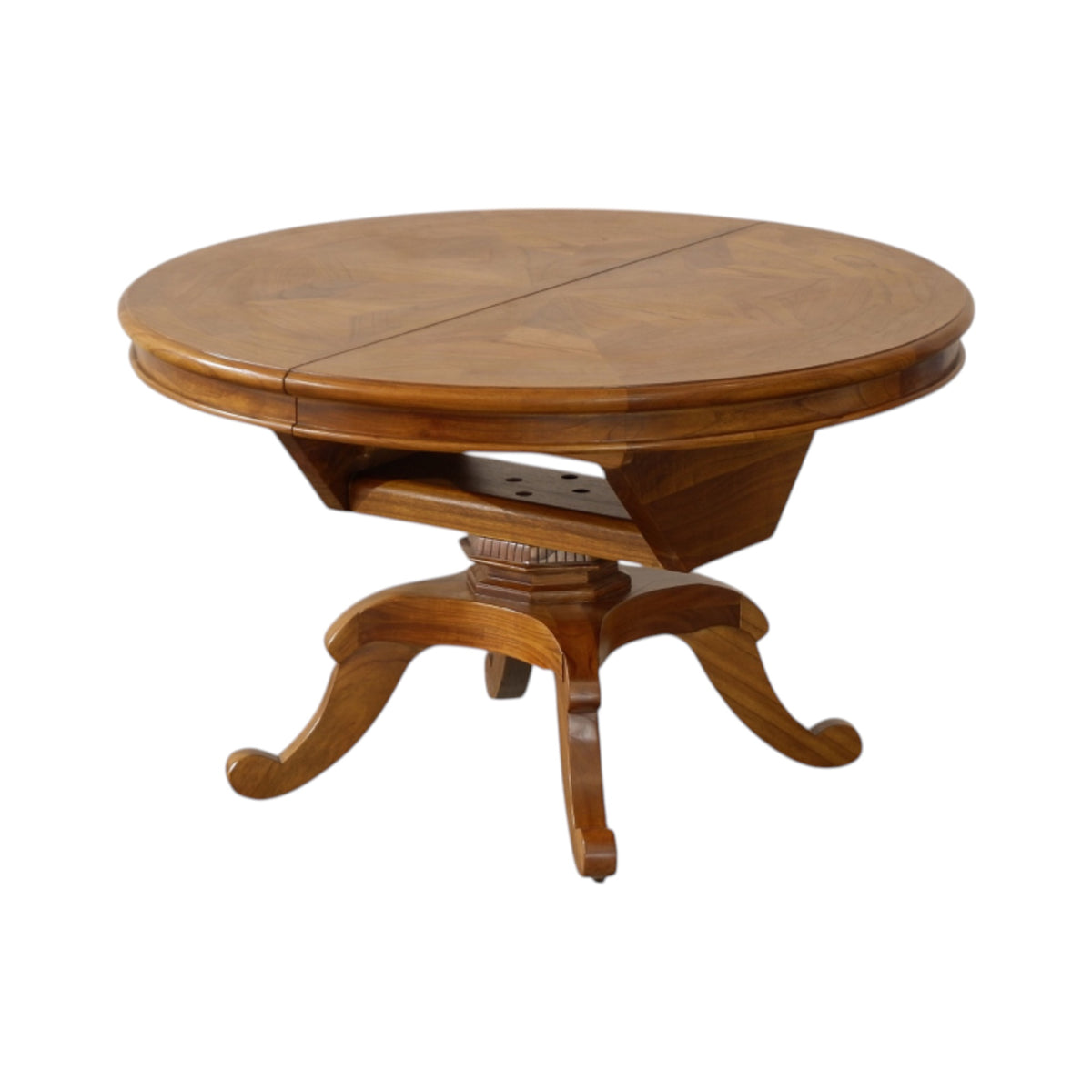 Chateau Round Extension Dining Table 125-175cm - Toffee Parquetry