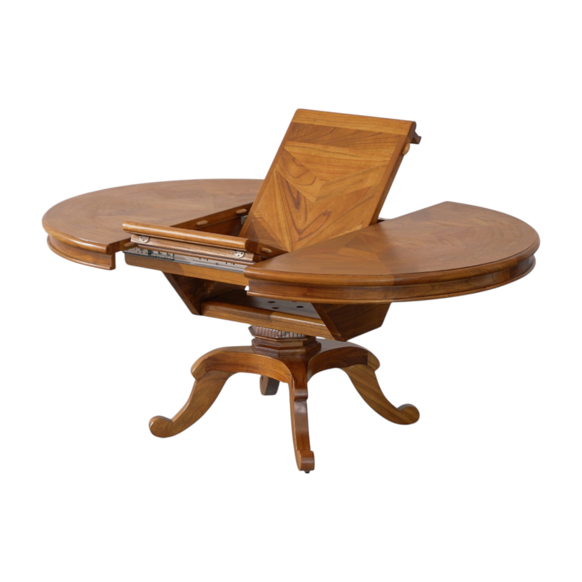 Chateau Round Extension Dining Table 125-175cm - Toffee Parquetry