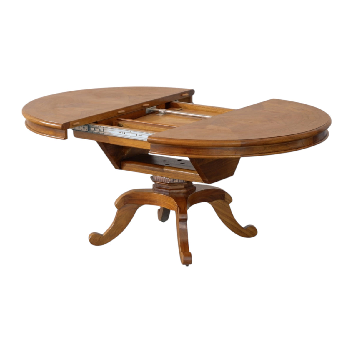 Chateau Round Extension Dining Table 125-175cm - Toffee Parquetry