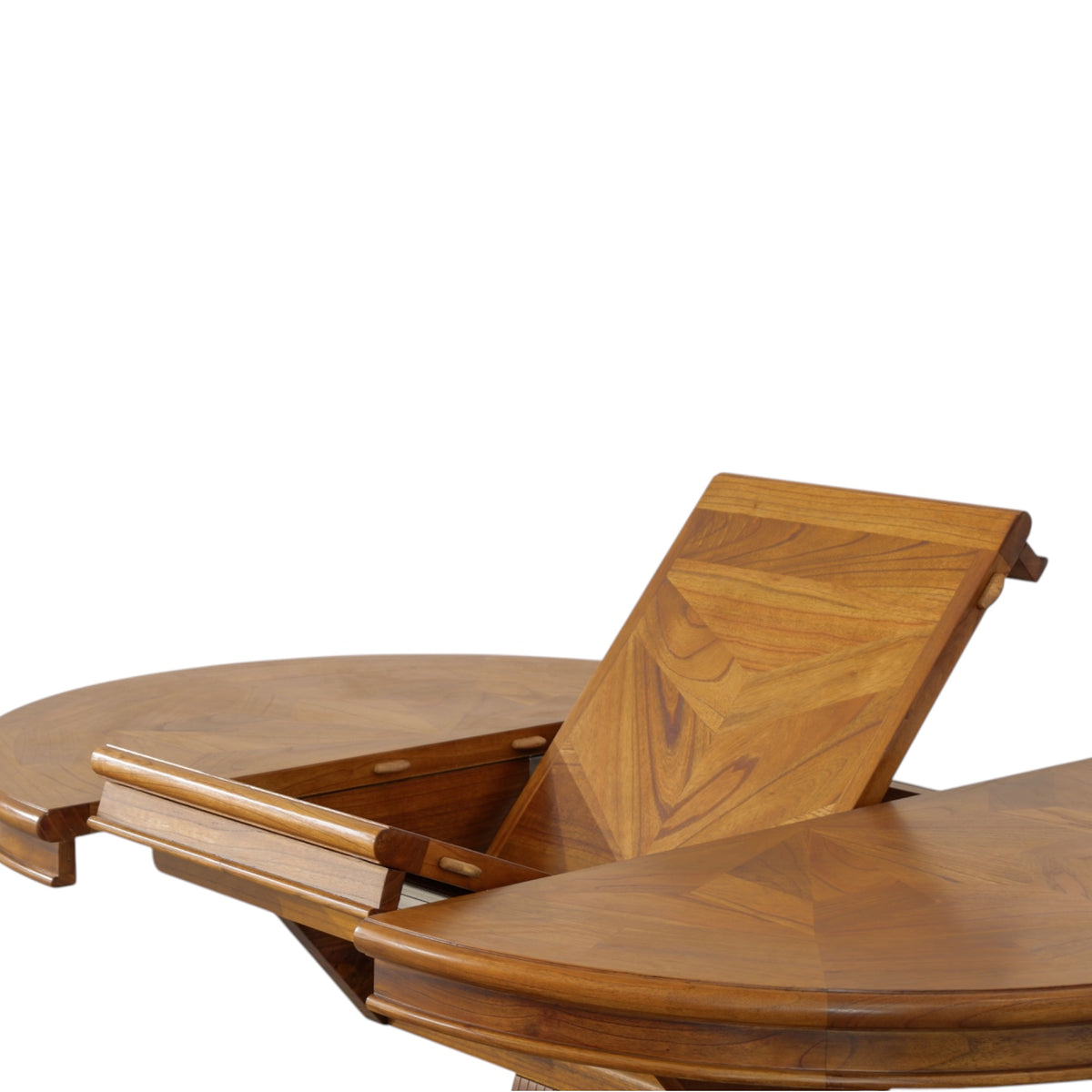 Chateau Round Extension Dining Table 125-175cm - Toffee Parquetry