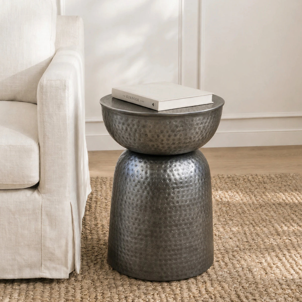 Chloe Side Table - Textured Zinc