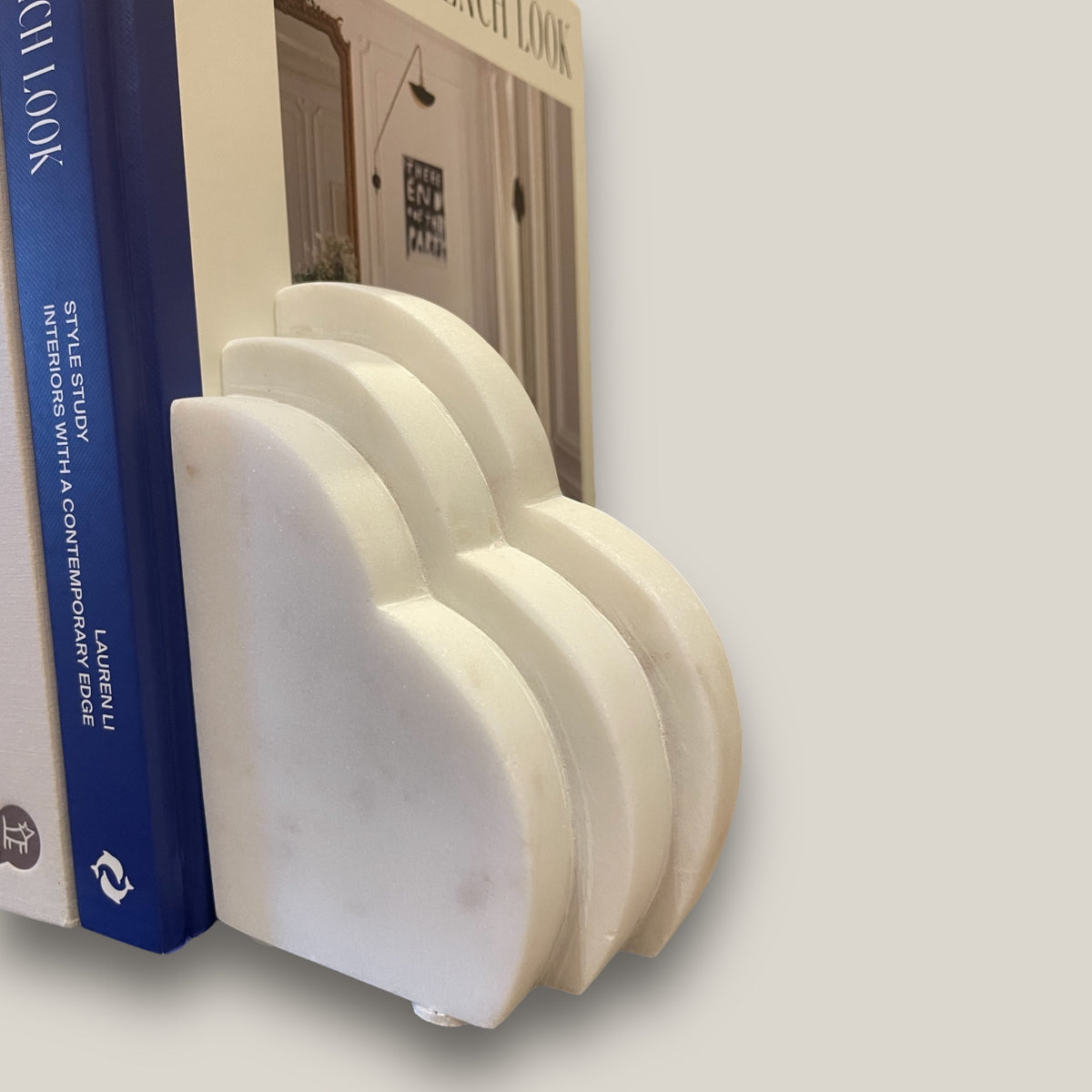 Clouds Marble Bookends