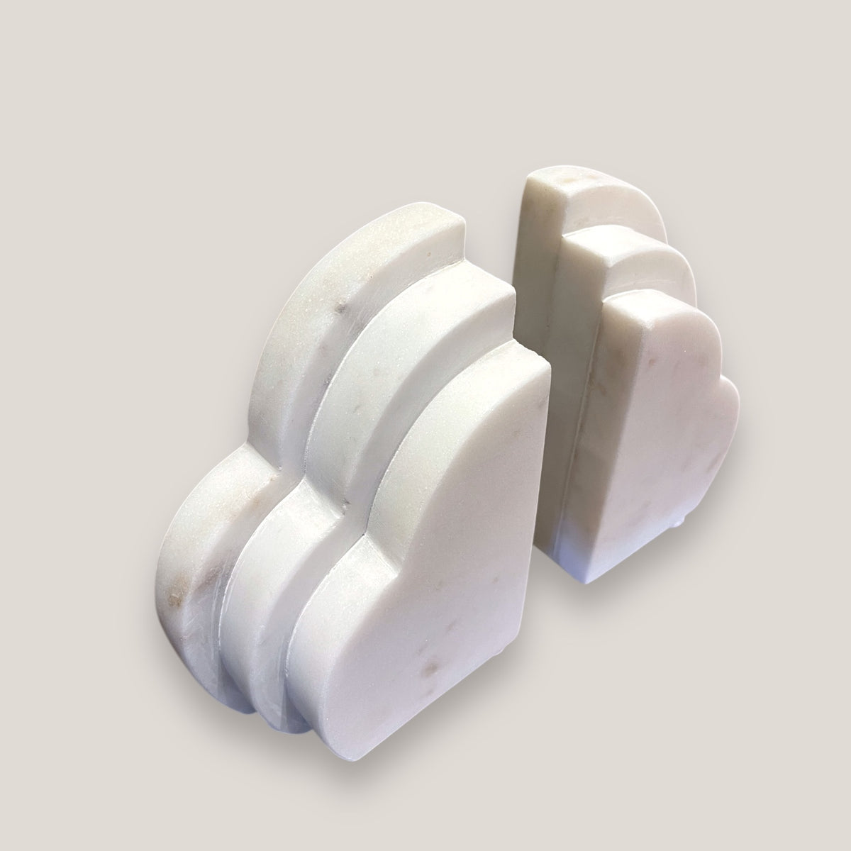Clouds Marble Bookends