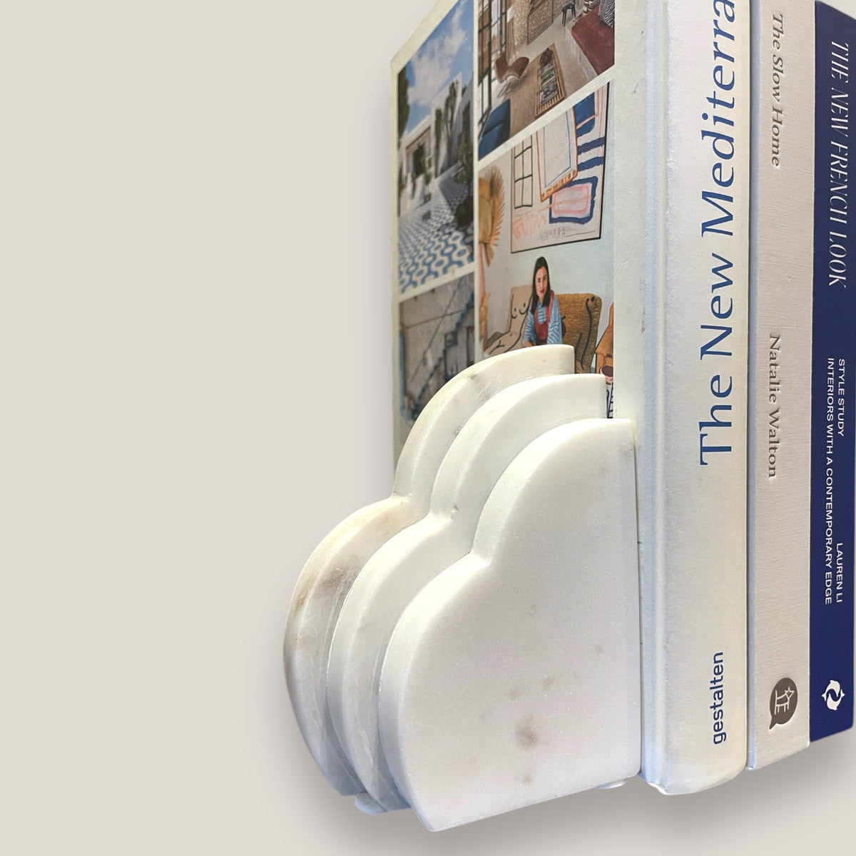 Clouds Marble Bookends