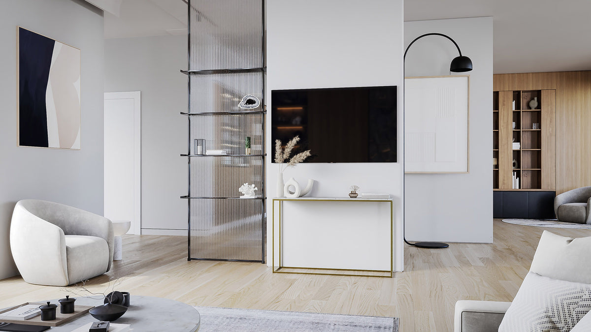 Como Marble Console - Brass