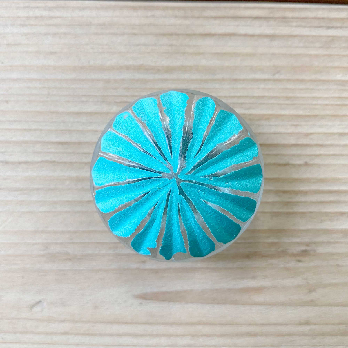 Glass Aquamarine Knob - 4cm