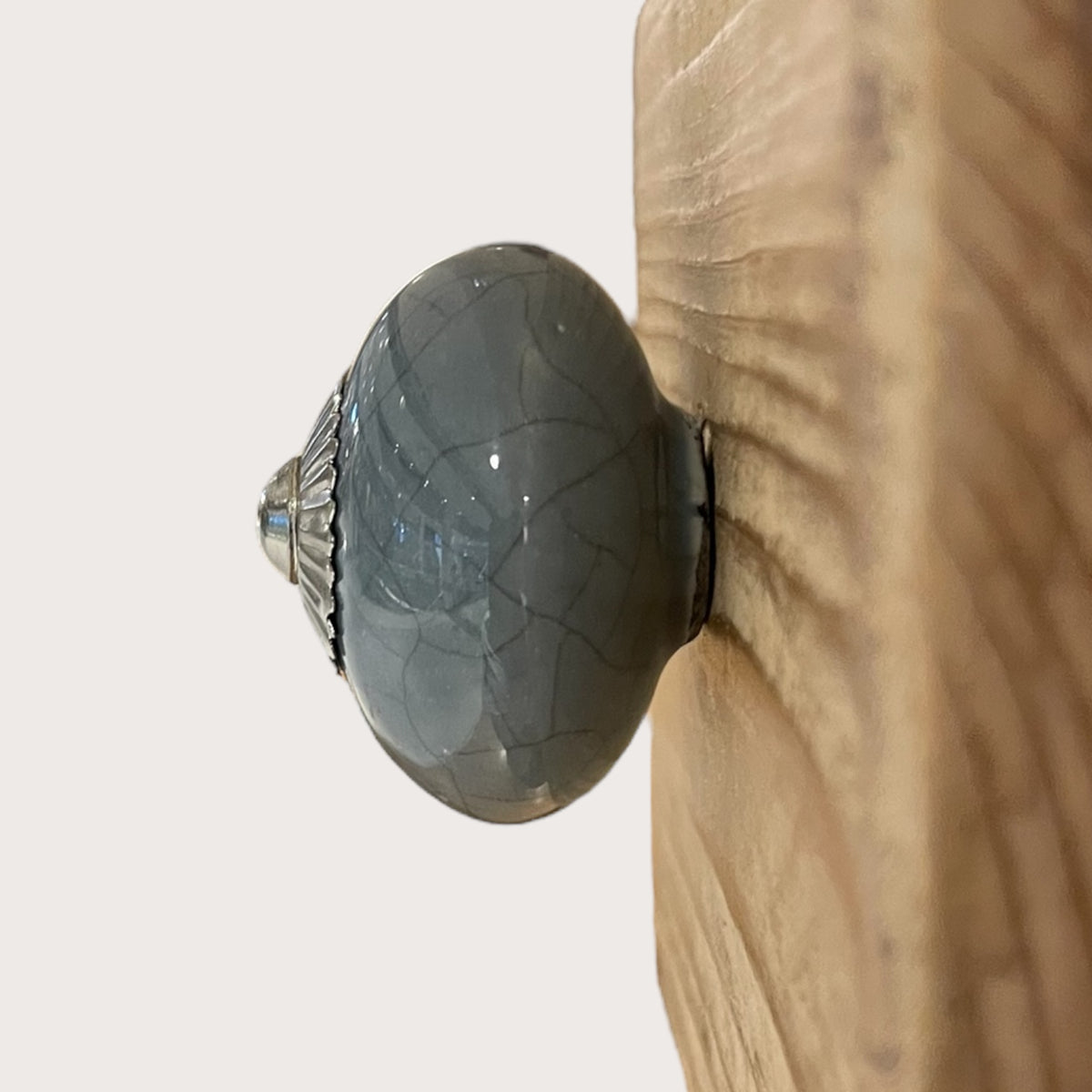 Ceramic Grey Round Knob - 4cm